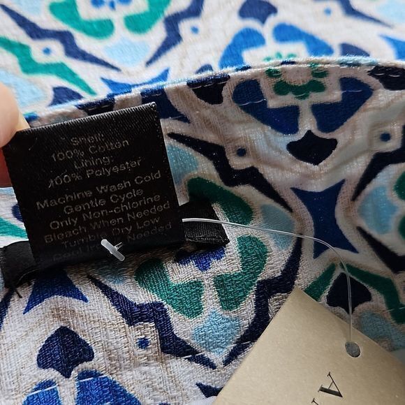 Ann Taylor Factory NWT Blue Green and White Pencil Skirt Sz 8 - Picture 14 of 16